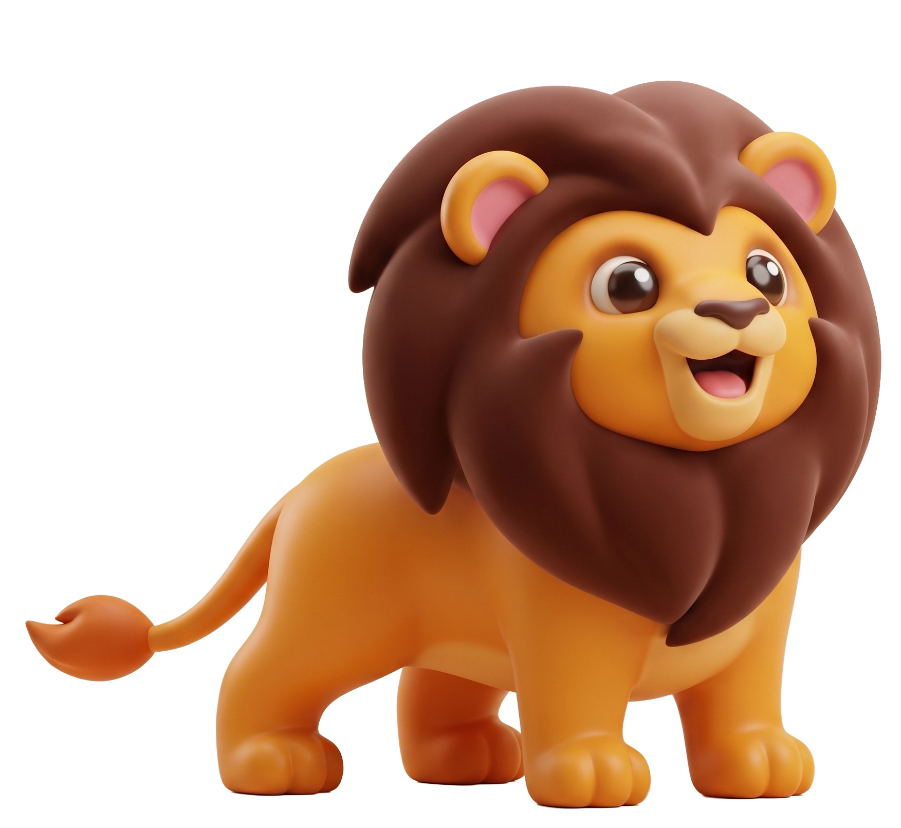 Leo, the lion cub mascot, smiling